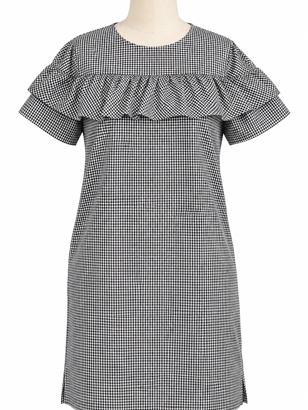 J.CREW Gingham Ruffles Shift dress